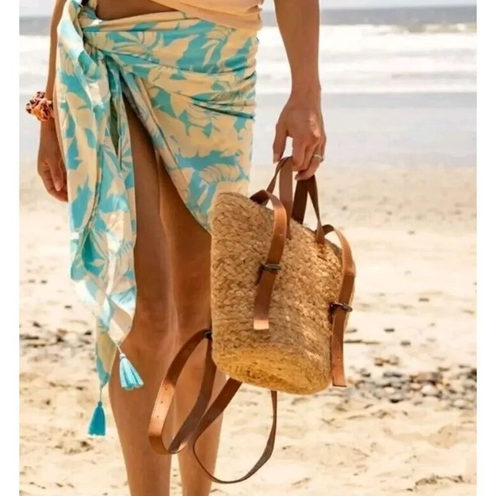 Xix Palms The Shorebreak‎ Picnic Hemp Straw Bag Backpack